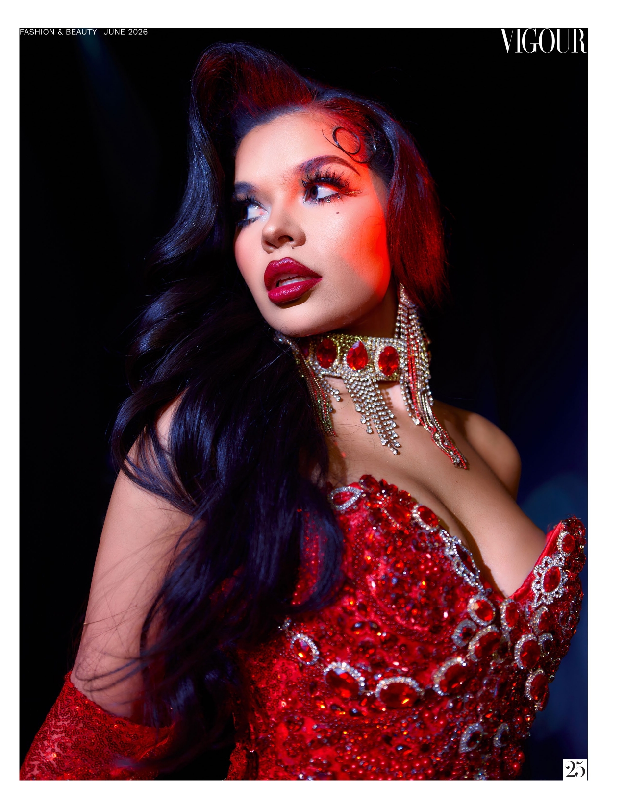 Showgirl rhinestone look